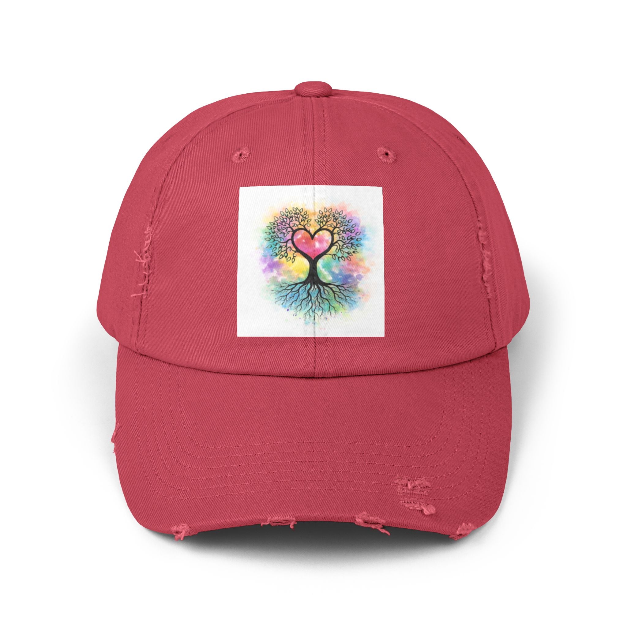 Water color Tree of Life Distressed Hat