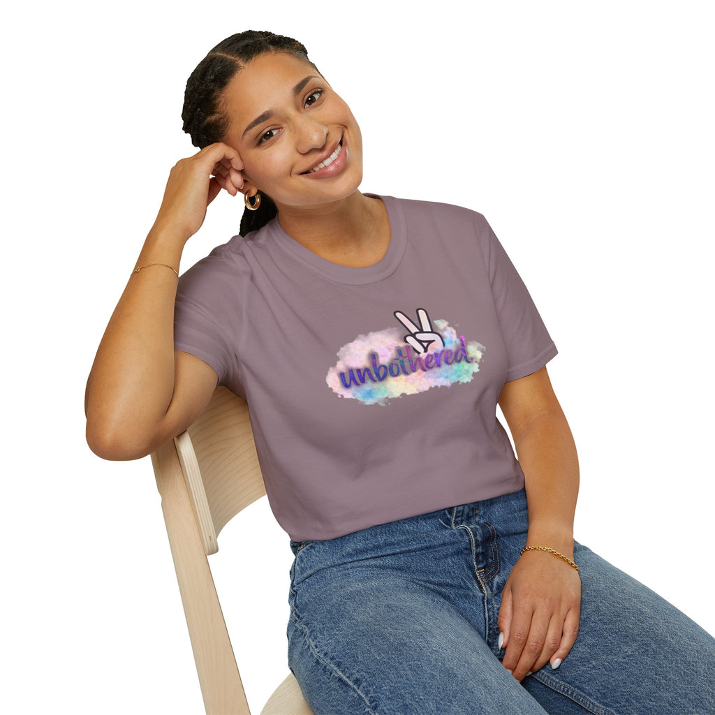Unbothered Peace Sign T‑Shirt — Colorful Watercolor Graphic Tee
