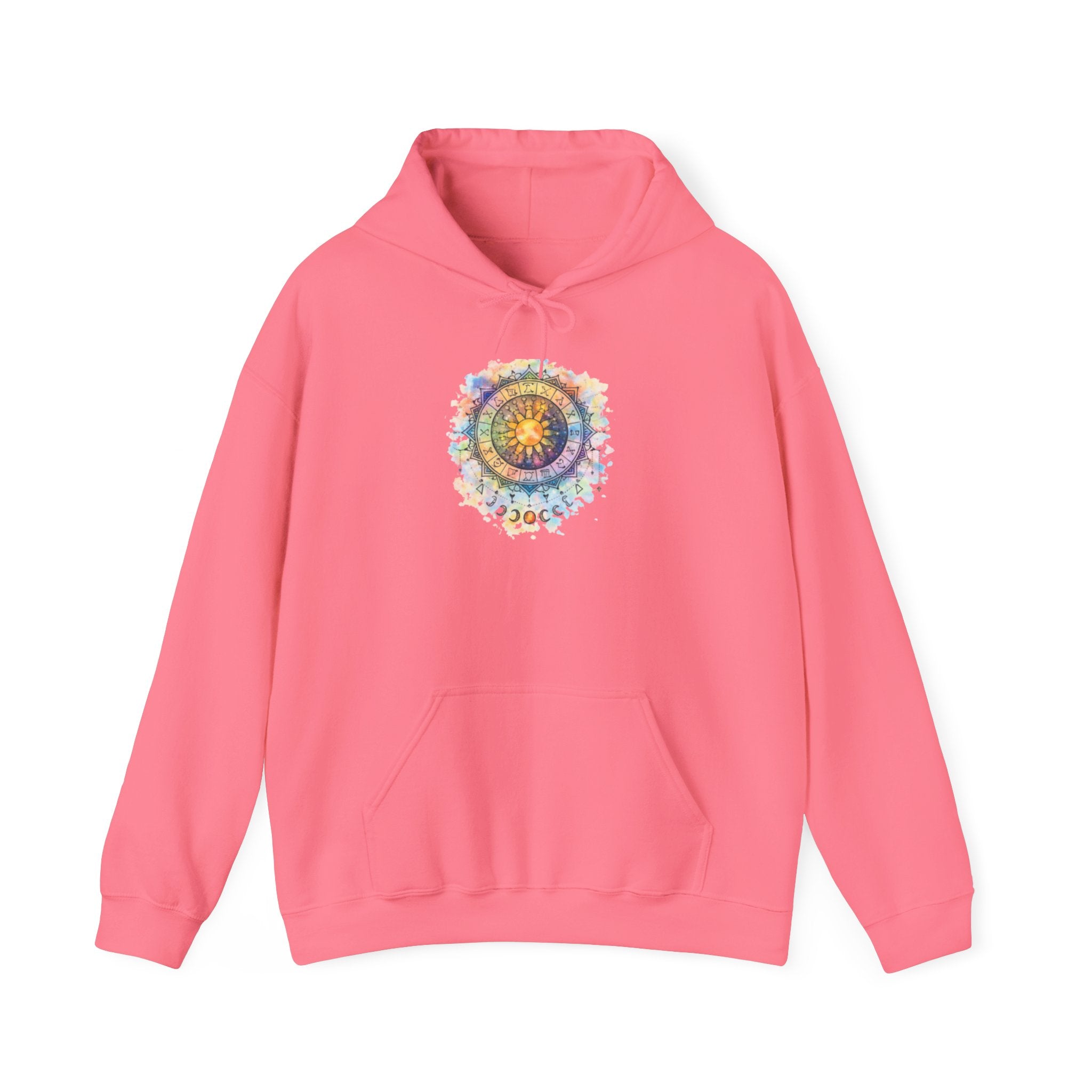 Astrology Compass Hoodie — Boho Tie-Dye Mandala Graphic
