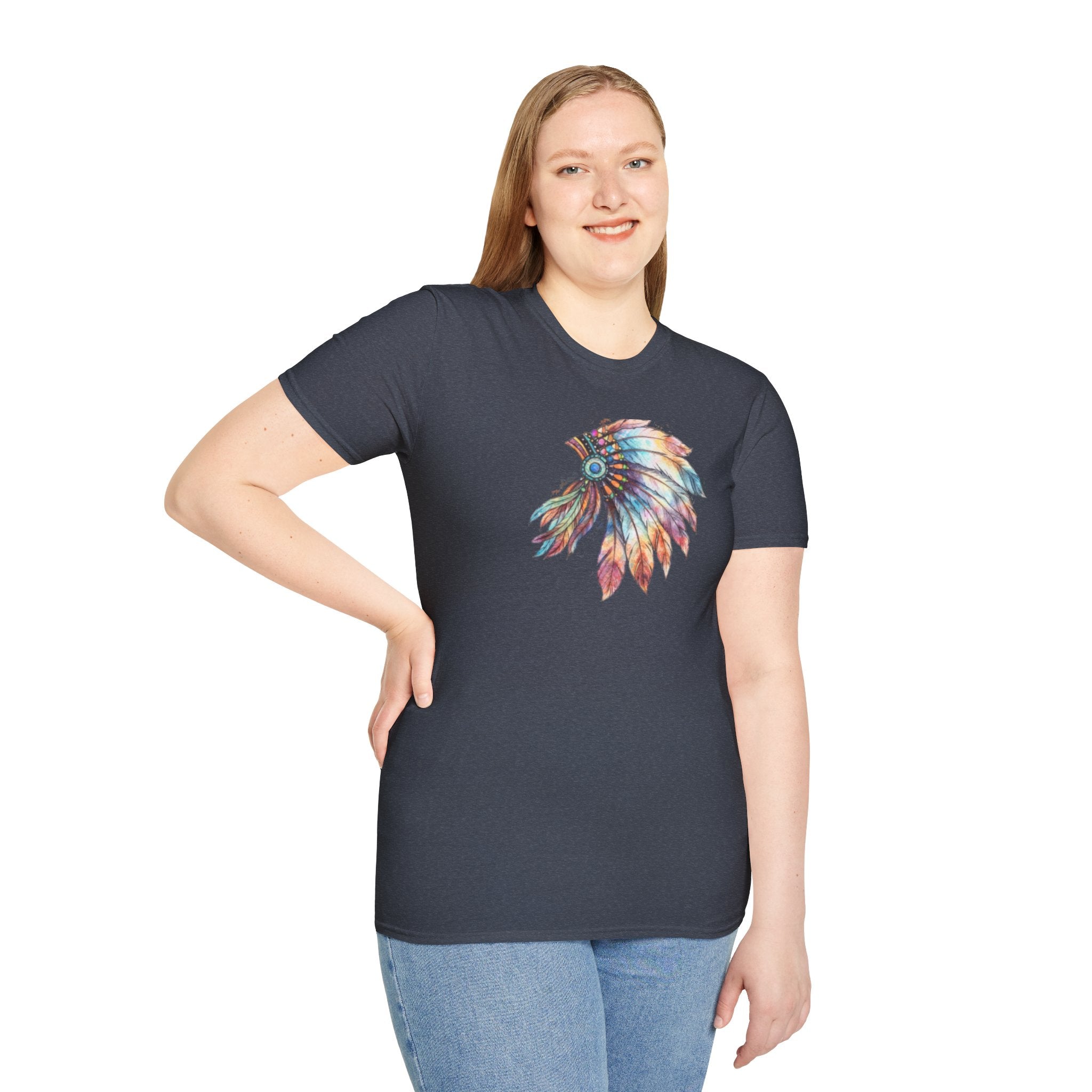 Native American Watercolor Headdress T-Shirt