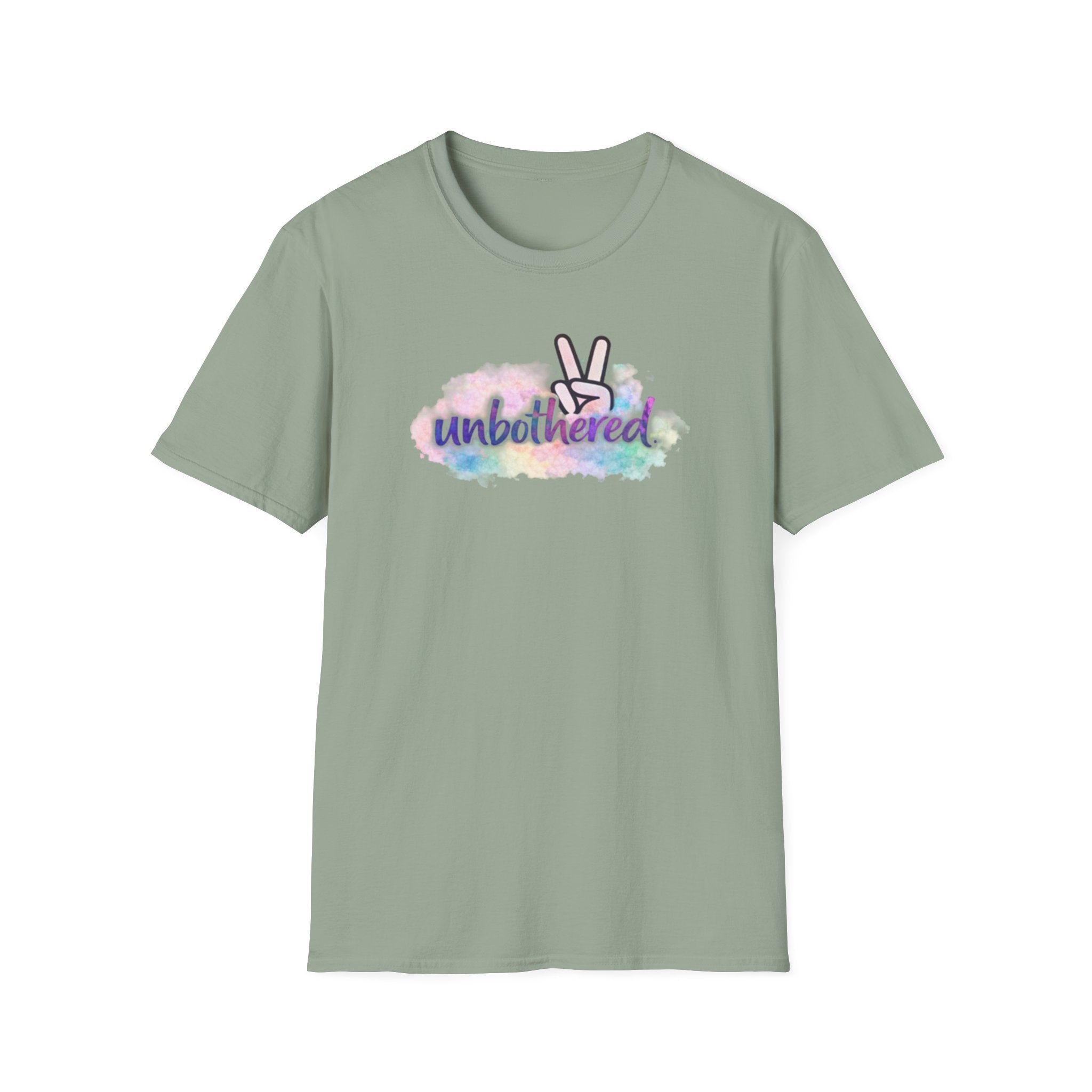 Unbothered Peace Sign T‑Shirt — Colorful Watercolor Graphic Tee