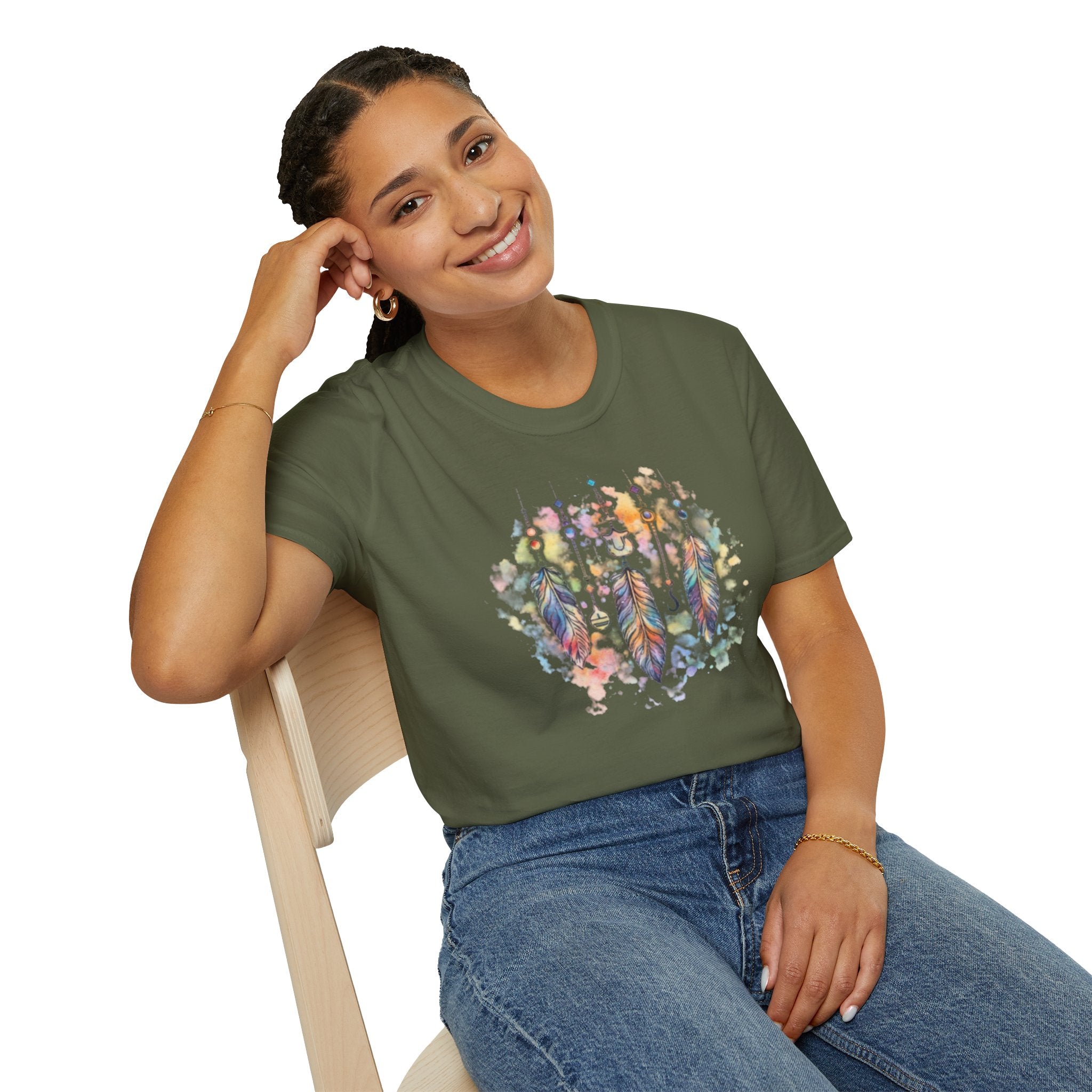 Watercolor Dreamcatcher T-Shirt — Boho Feather Graphic Tee