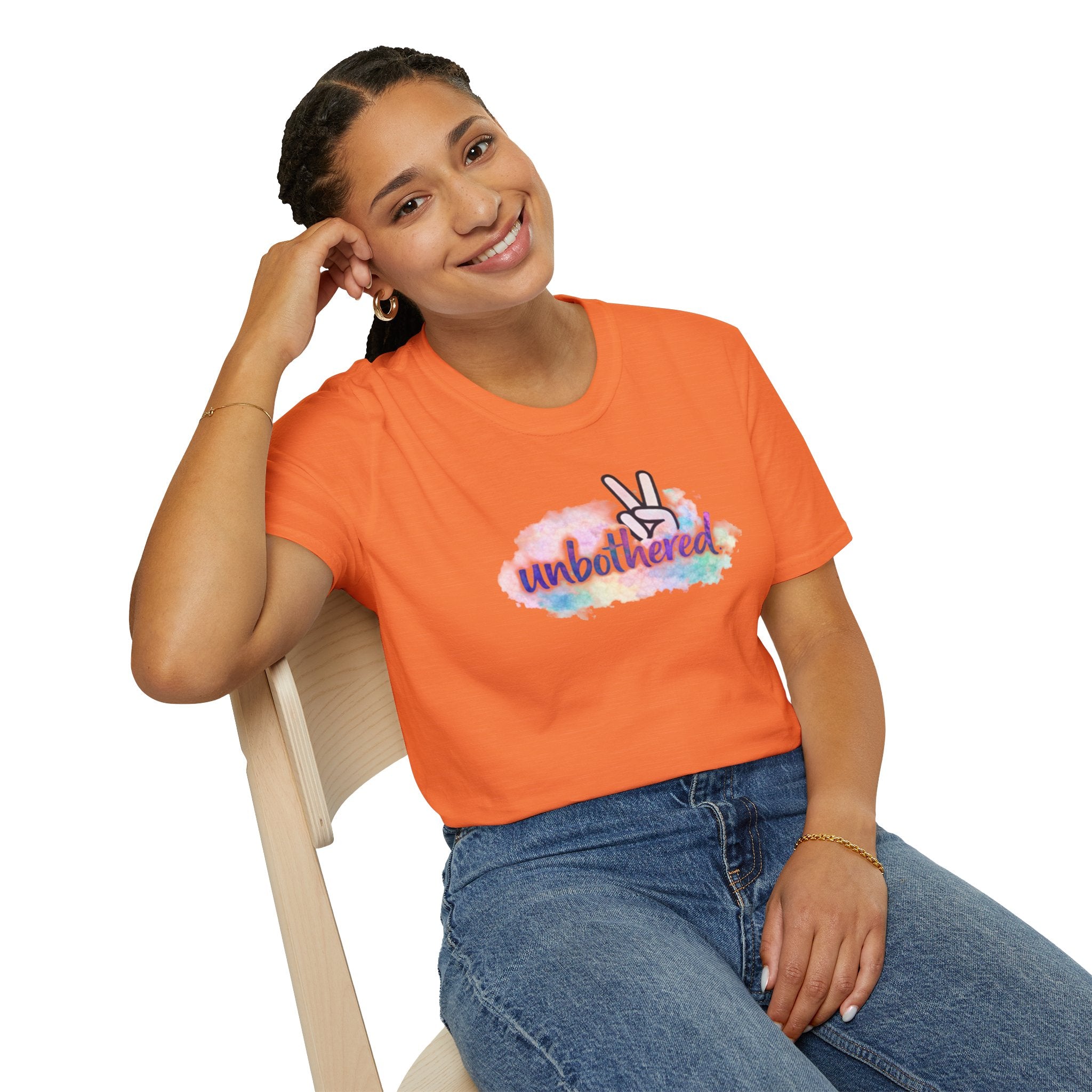 Unbothered Peace Sign T‑Shirt — Colorful Watercolor Graphic Tee