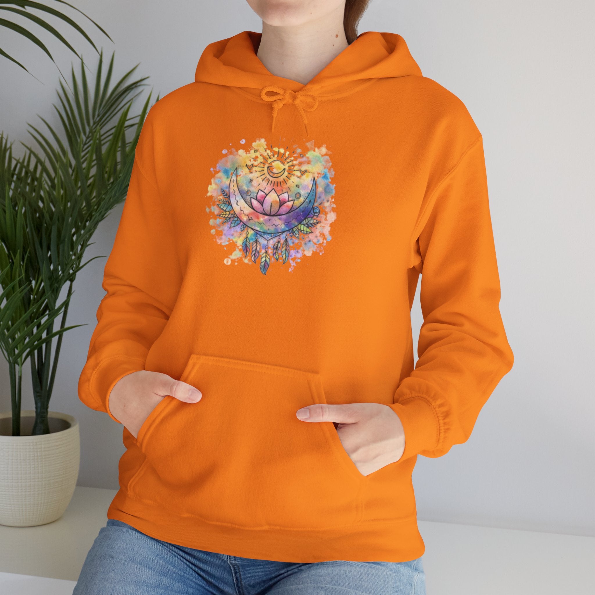 Lotus Watercolor Hoodie – Boho Spiritual Yoga Sweatshirt