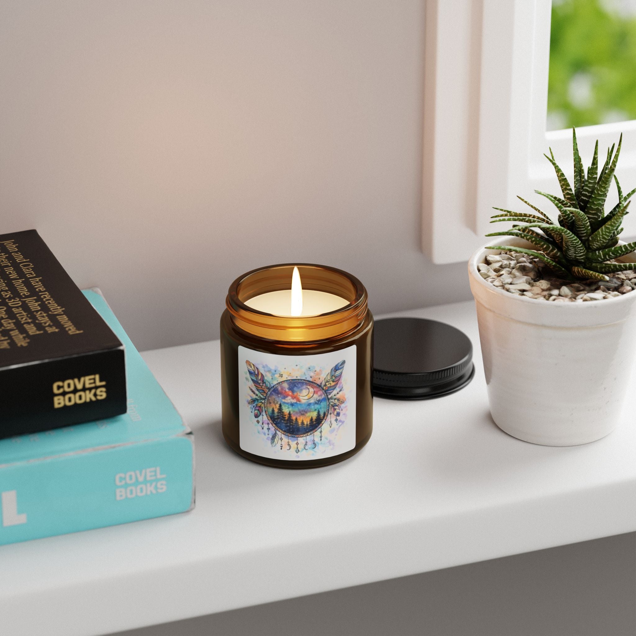 Dreamcatcher Amber Soy Candle —  Boho Home Decor