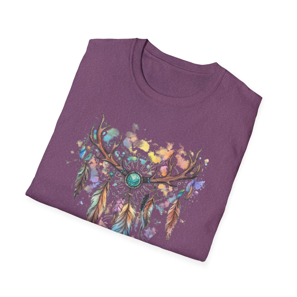 Boho Antler Dreamcatcher Watercolor T-Shirt