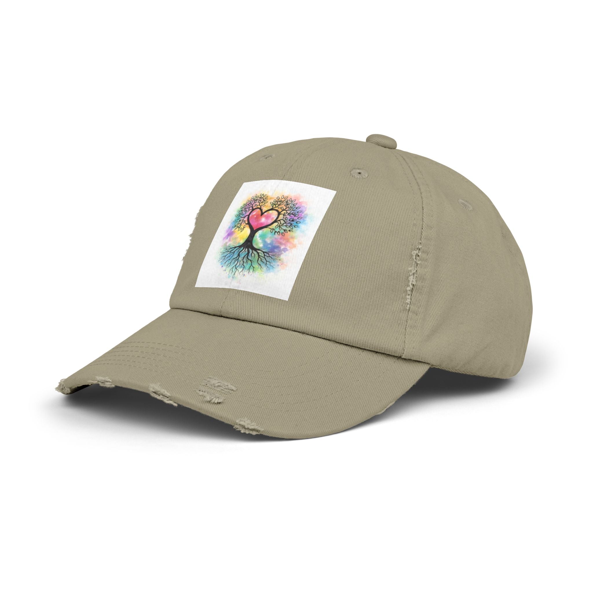 Water color Tree of Life Distressed Hat
