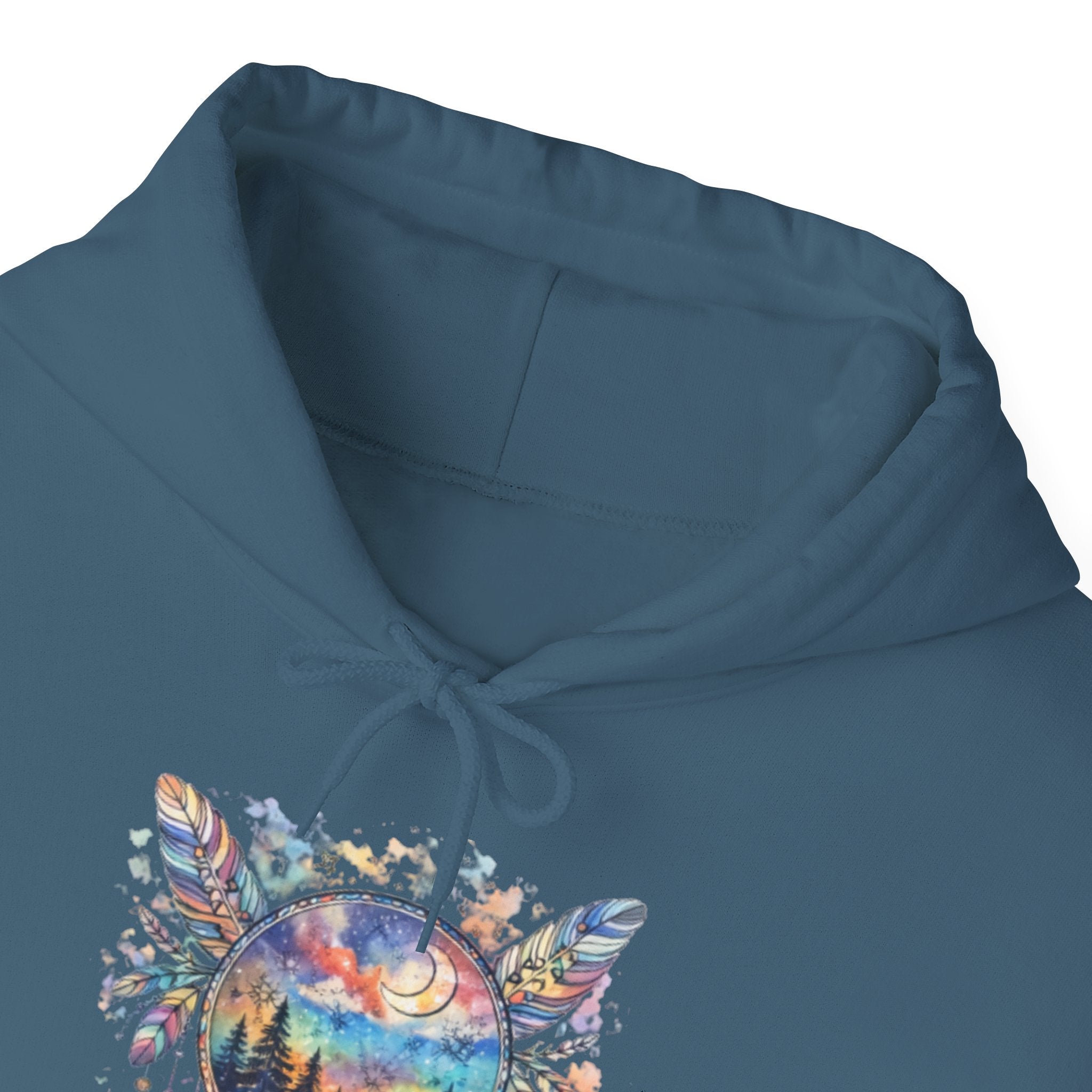 Nature Dreamcatcher Hoodie — Colorful Mountain Sunset Graphic