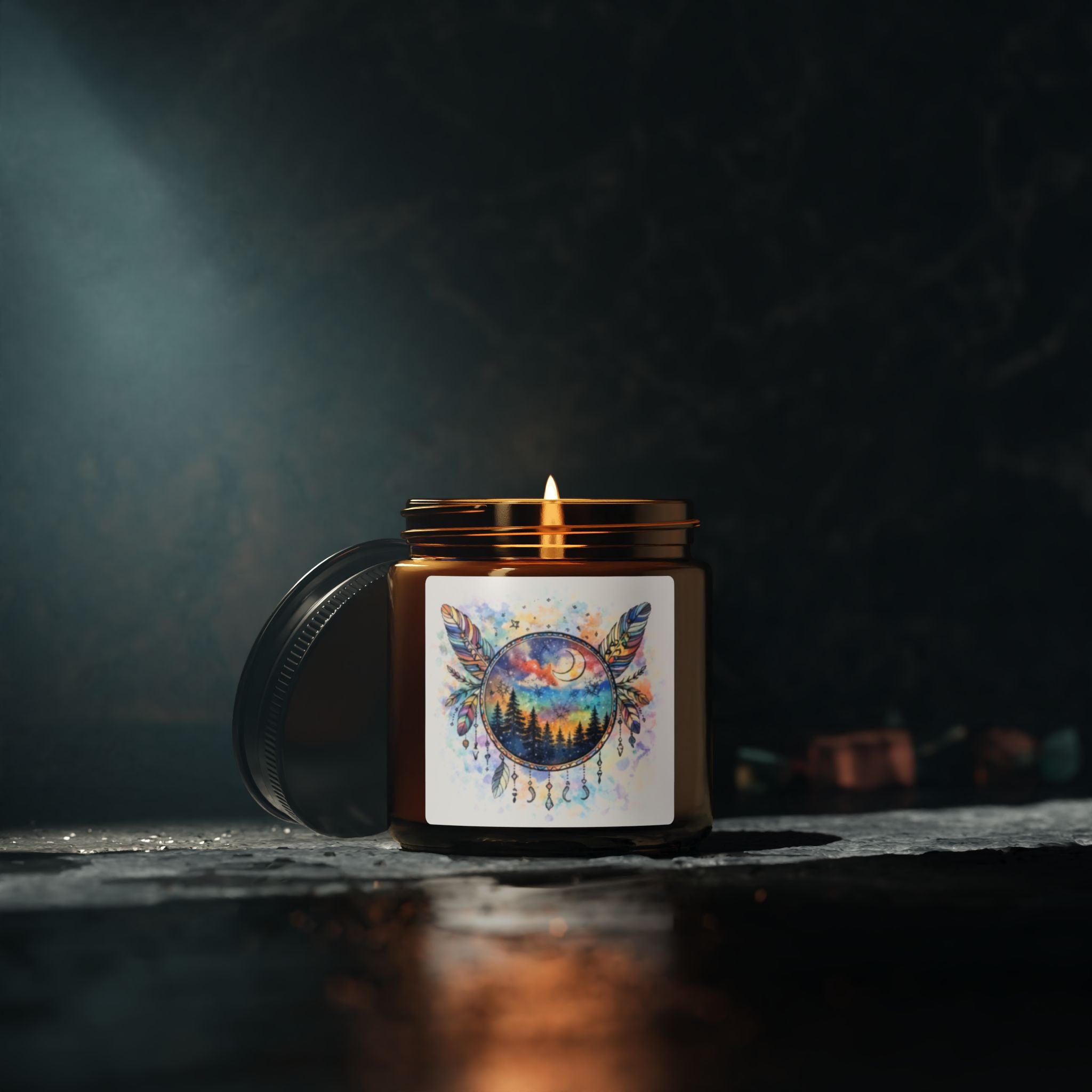 Dreamcatcher Amber Soy Candle —  Boho Home Decor