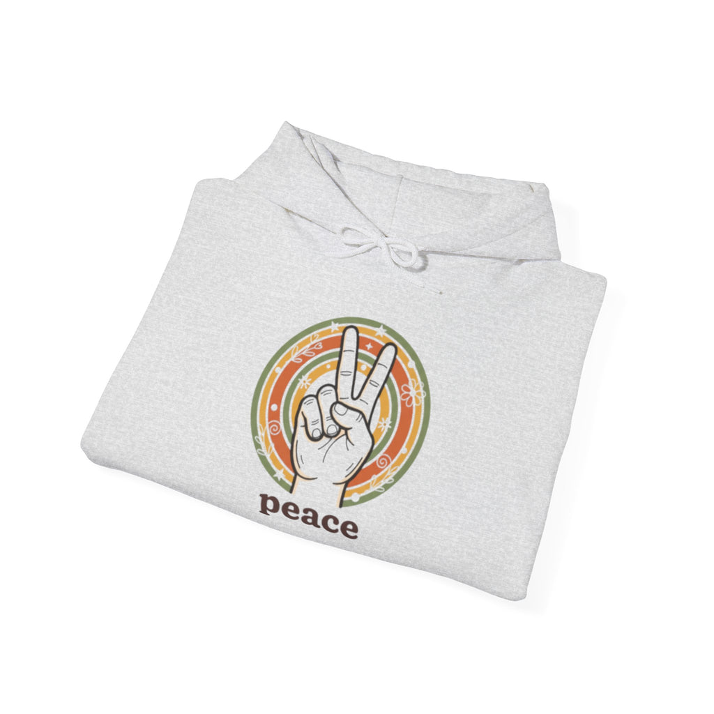 Peace Sign Hoodie — Retro Vibe Peace Hand Graphic Sweatshirt