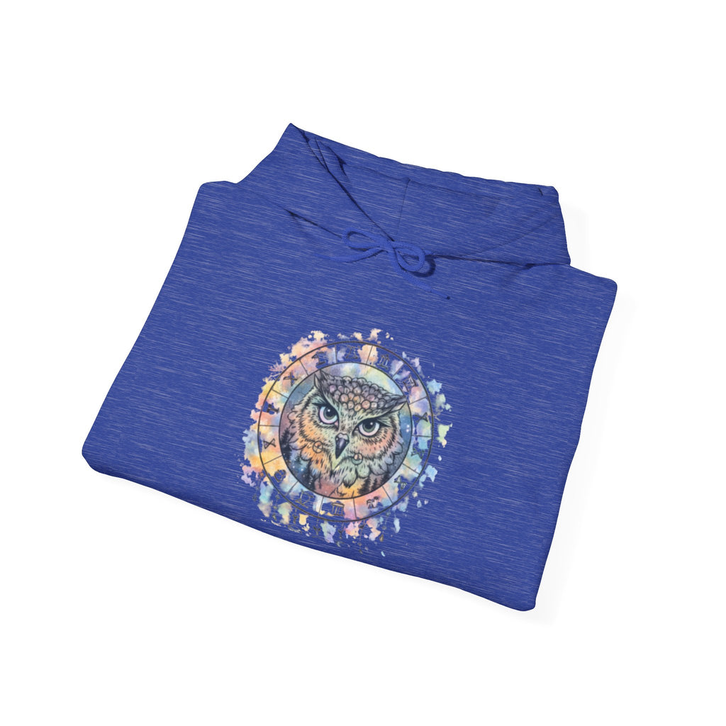 Owl Mandala Hoodie — Colorful Spiritual Owl Graphic Sweatshirt