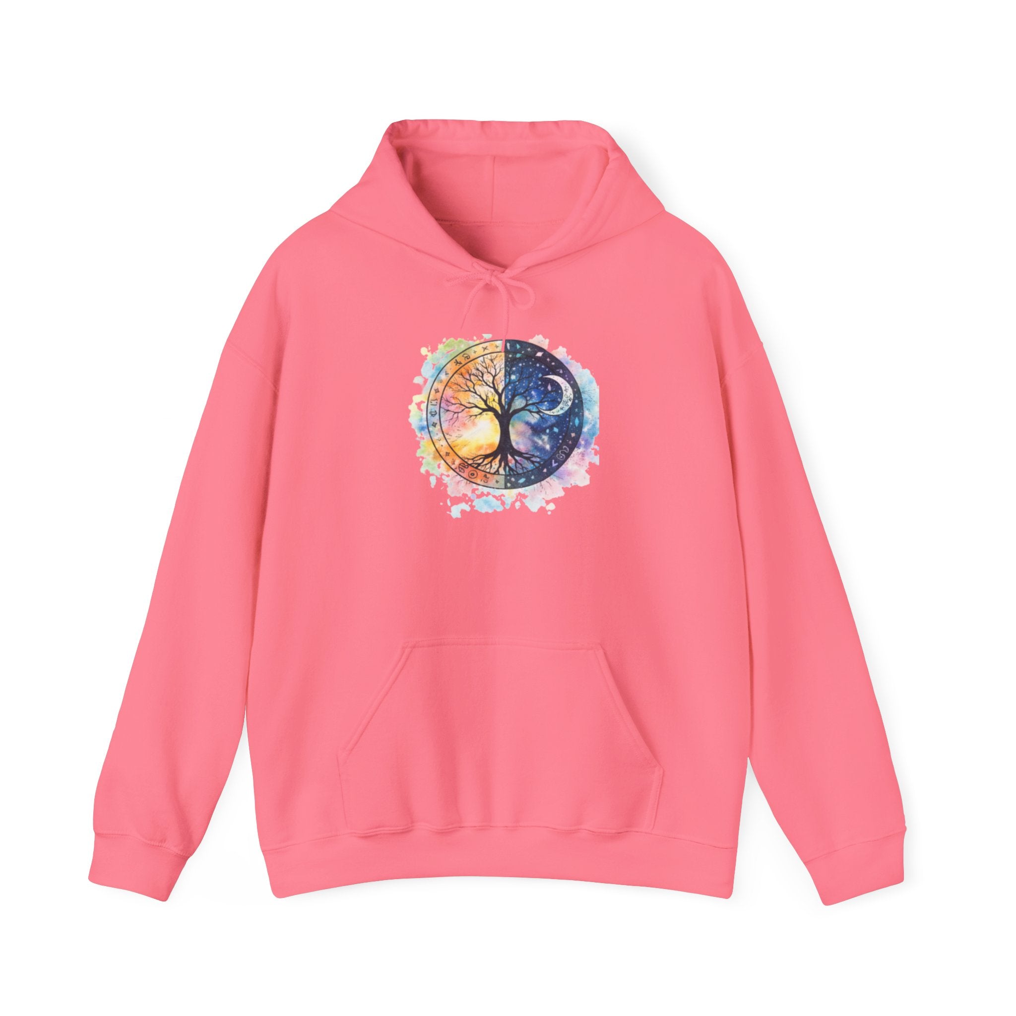 Yin Yang Tree Of Life Hoodie — Colorful Sun & Moon Spiritual Pullover