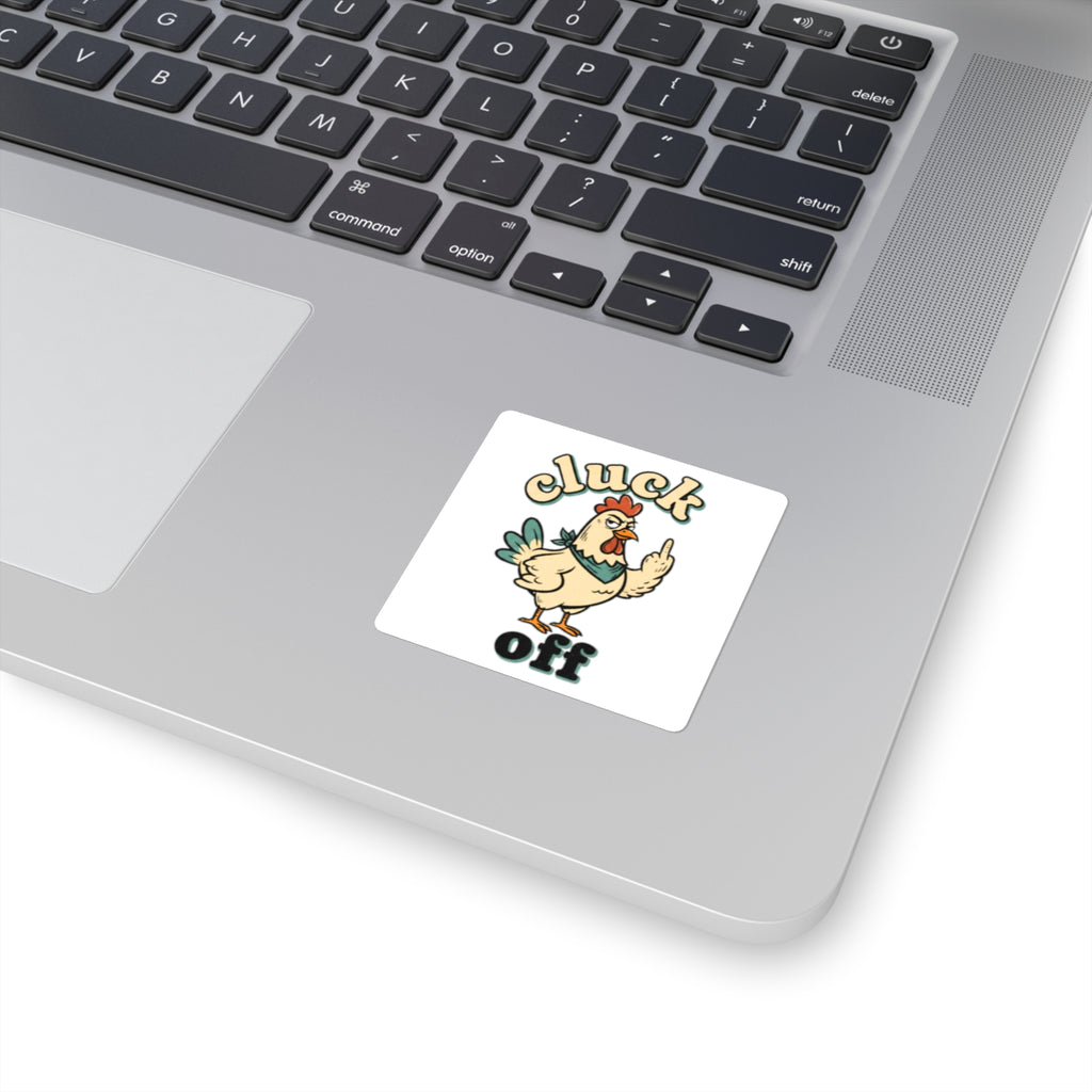 Cluck Off chicken middle finger Sticker