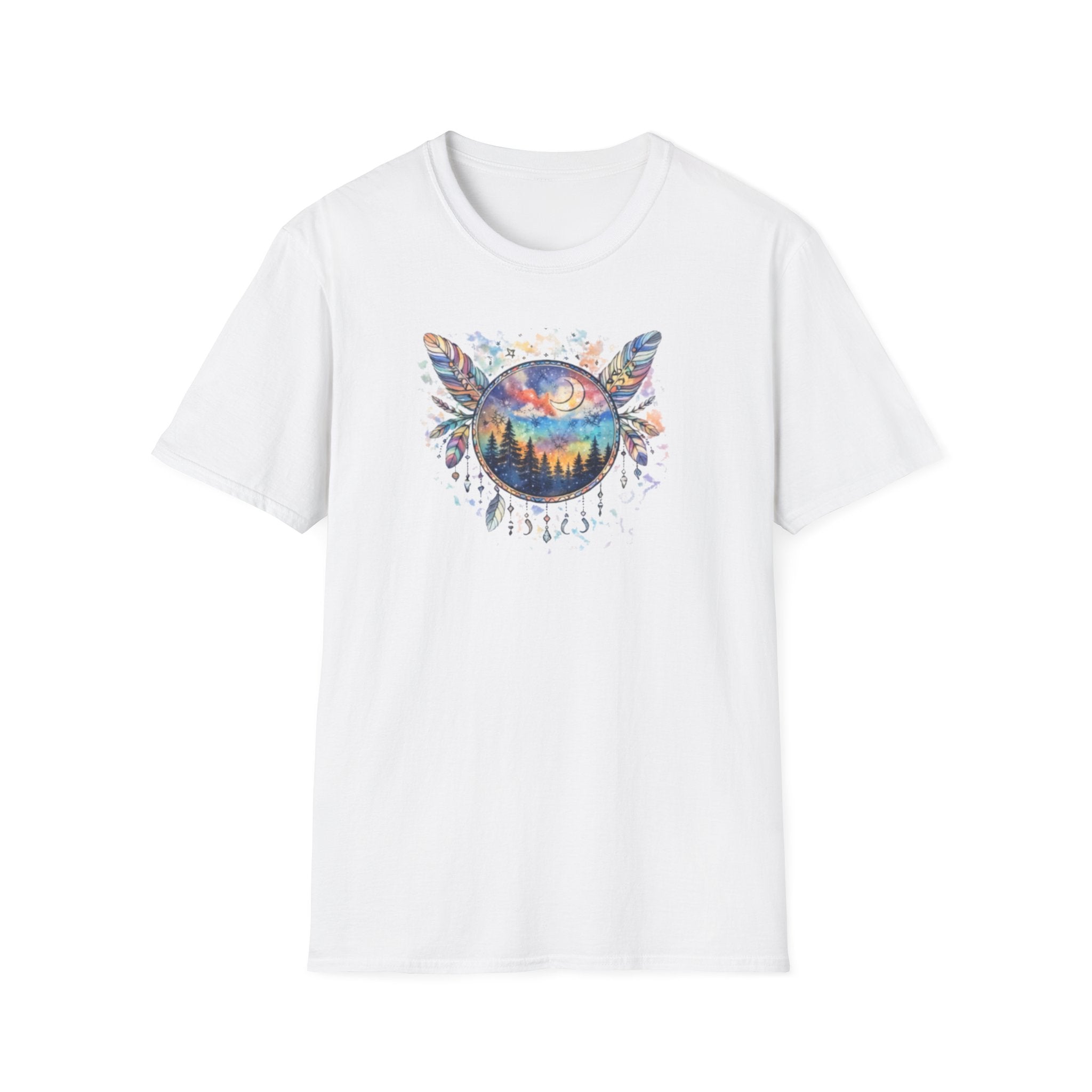 Watercolor Dreamcatcher Sunset T-Shirt — Boho Spiritual Tee
