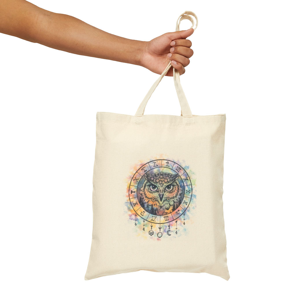Zodiac Owl- Cotton Canvas Tote Bag