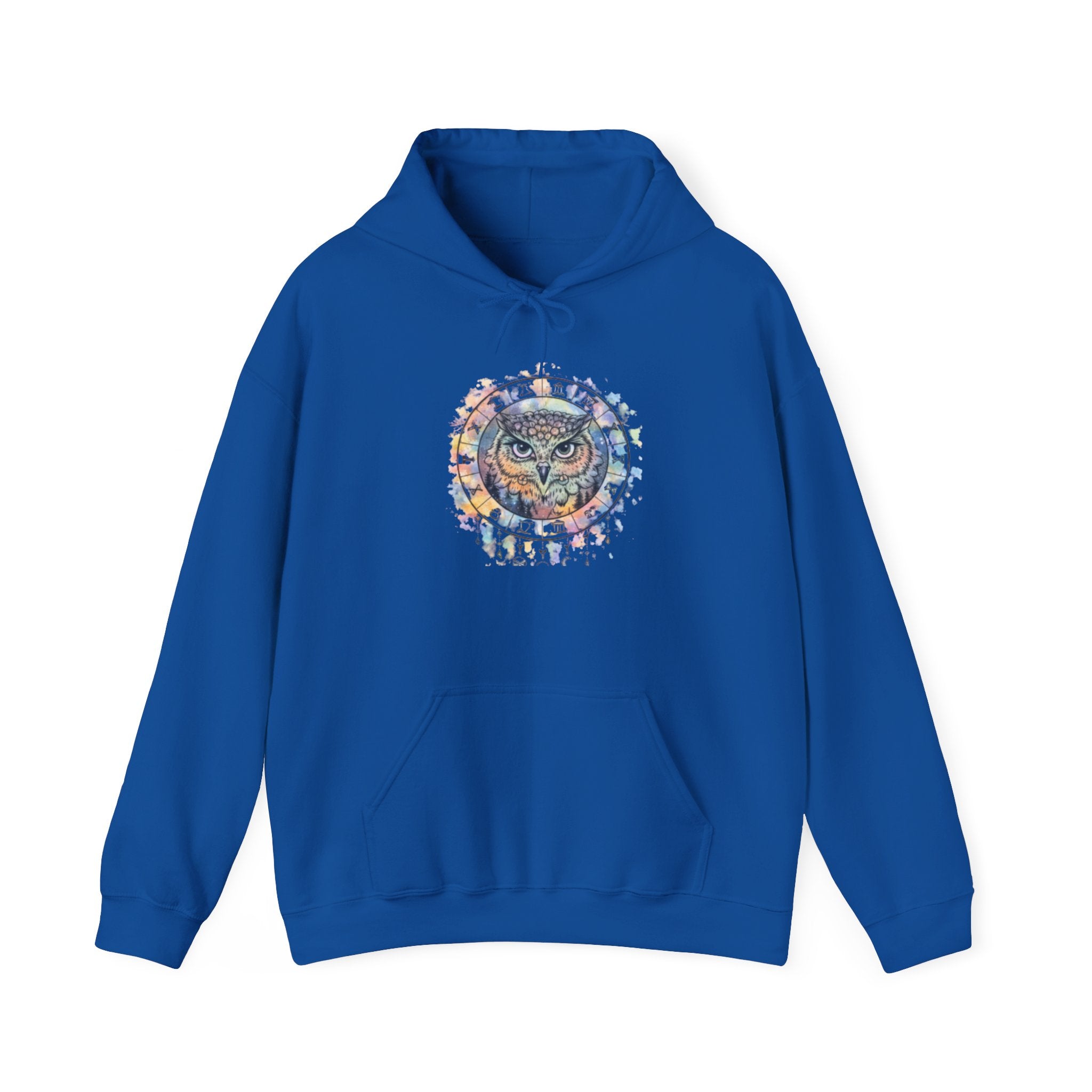 Owl Mandala Hoodie — Colorful Spiritual Owl Graphic Sweatshirt