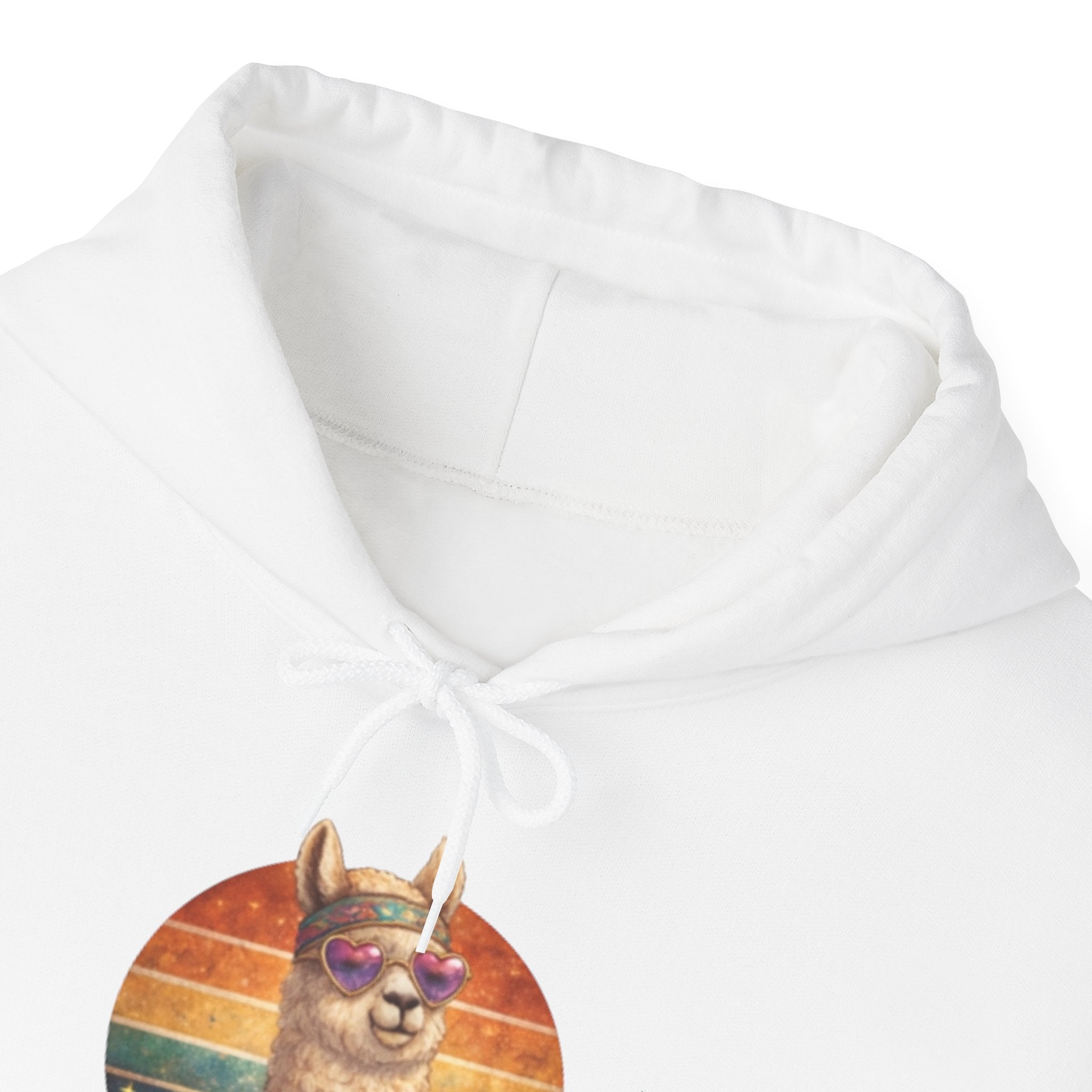 No Drama Llama Hoodie – Retro Sunset Graphic Pullover