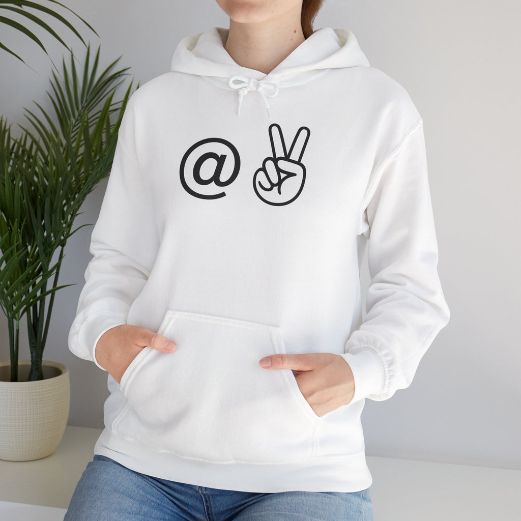 At Peace Minimal Hand Graphic Hoodie — Peaceful Vibes Unisex Hoodie