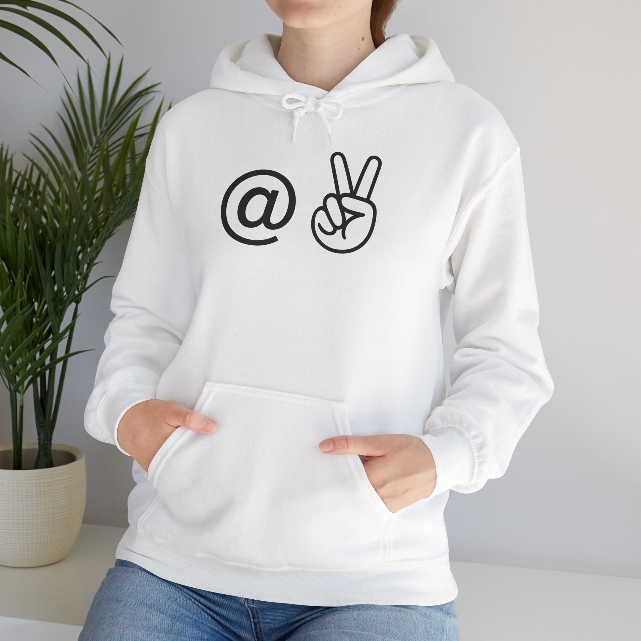 At Peace Minimal Hand Graphic Hoodie — Peaceful Vibes Unisex Hoodie