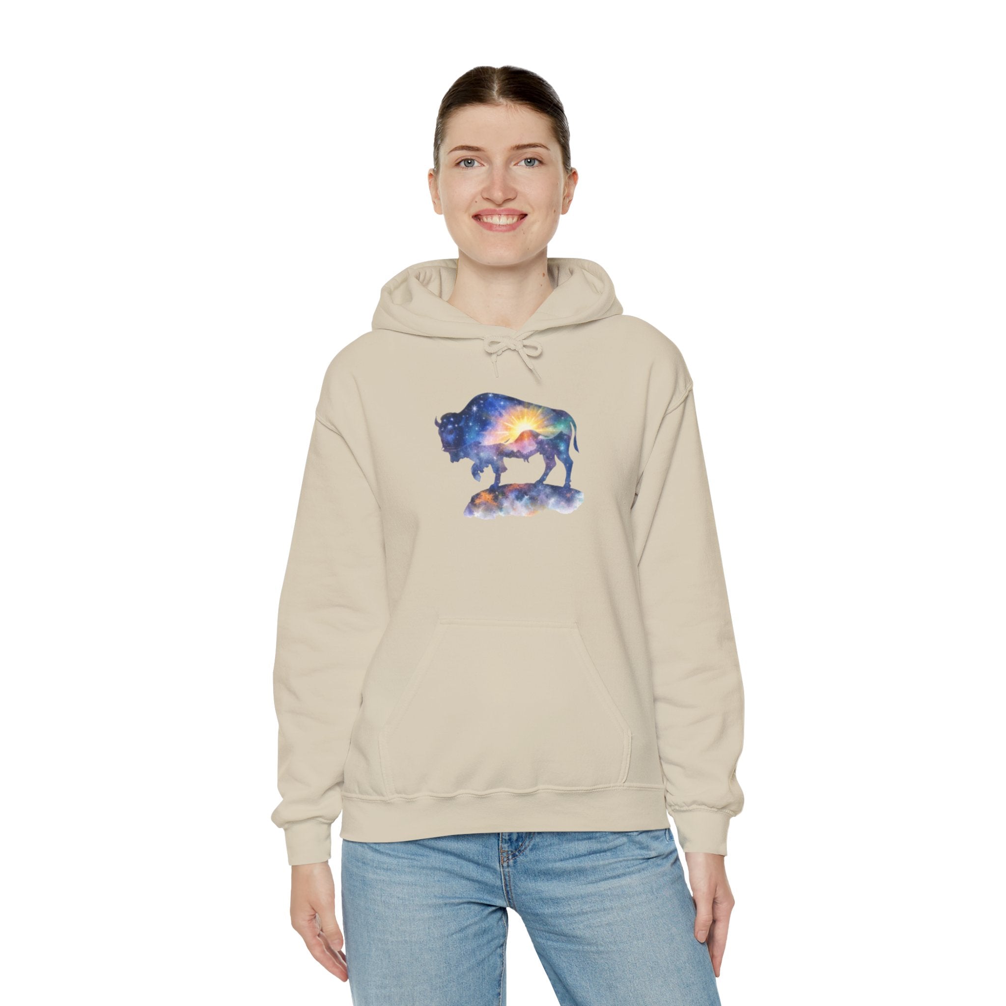 Colorful Bison Graphic Pullover