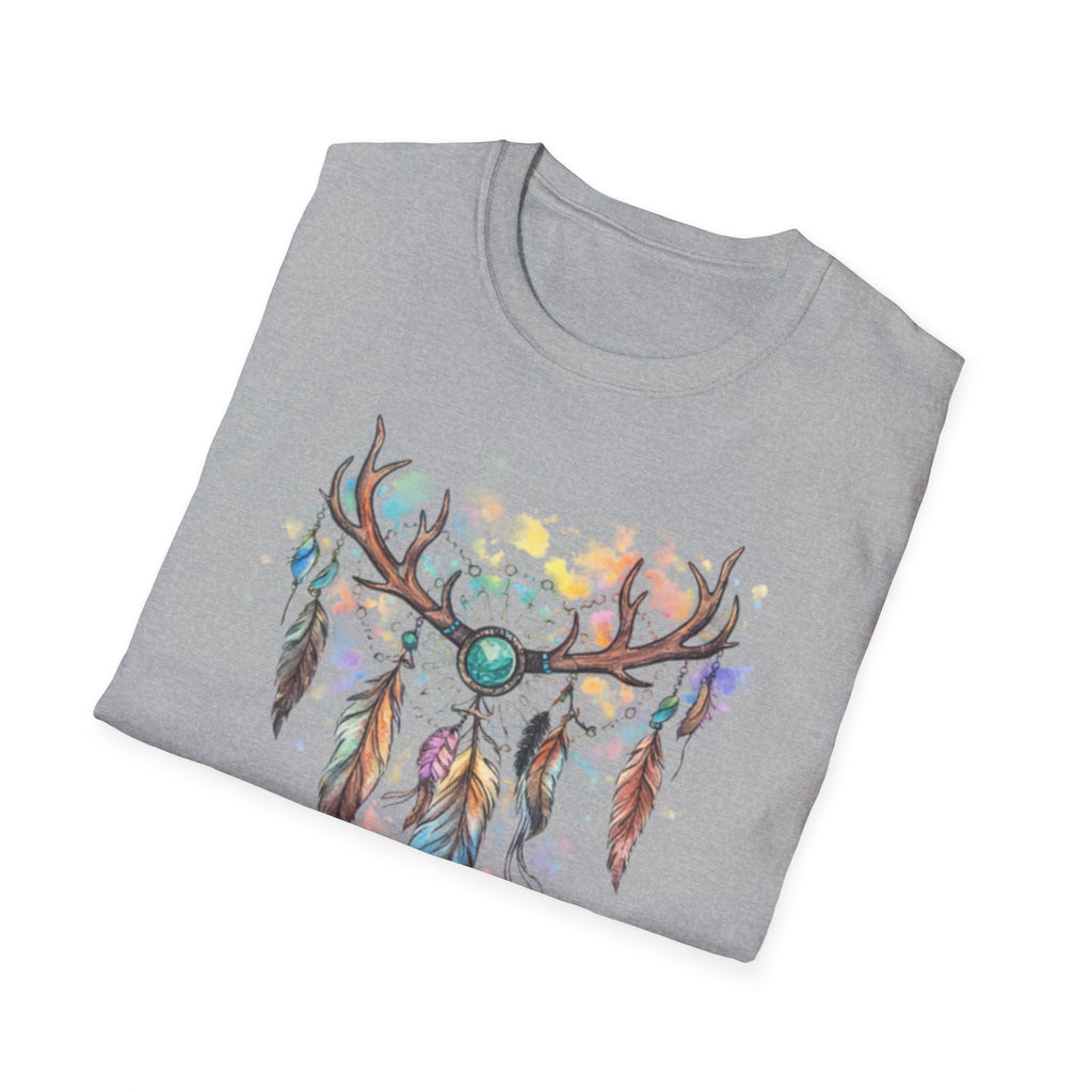 Boho Antler Dreamcatcher Watercolor T-Shirt