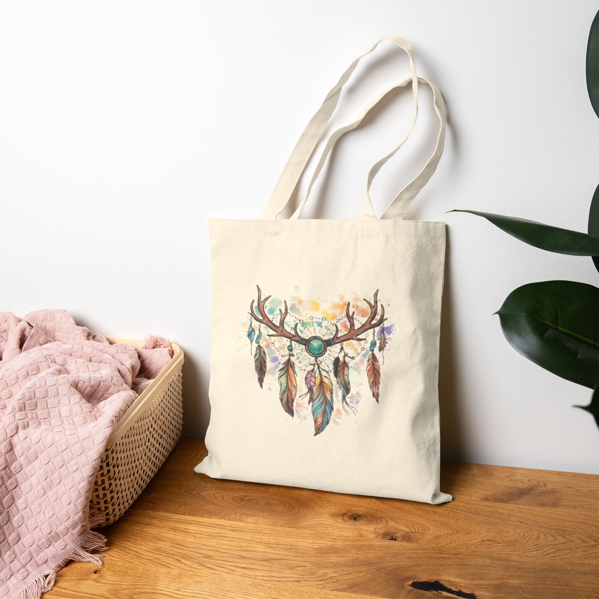 Boho Antler Dreamcatcher Tote