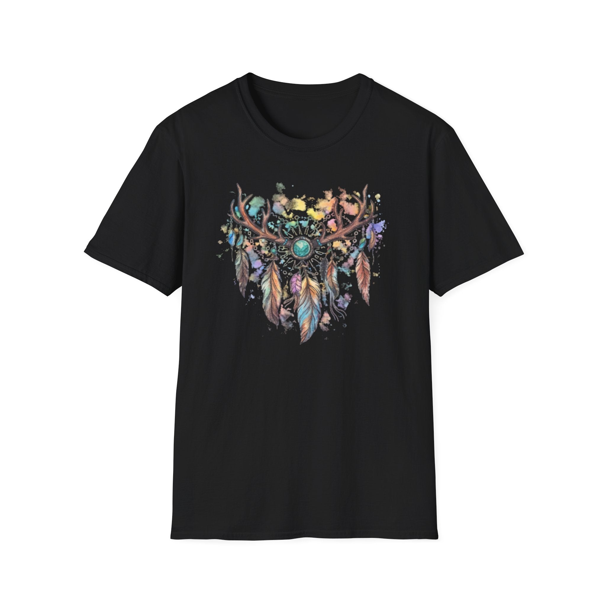 Boho Antler Dreamcatcher Watercolor T-Shirt