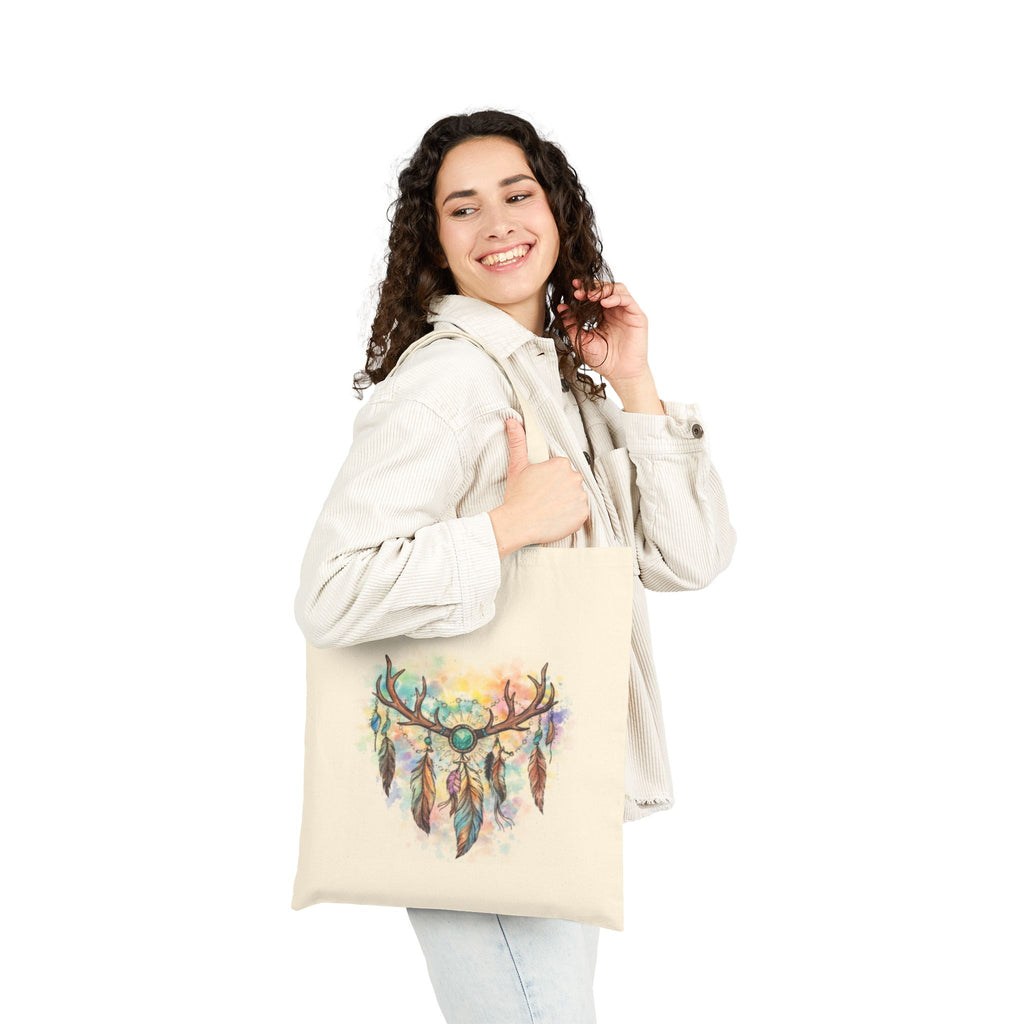 Boho Antler Dreamcatcher Tote Bag