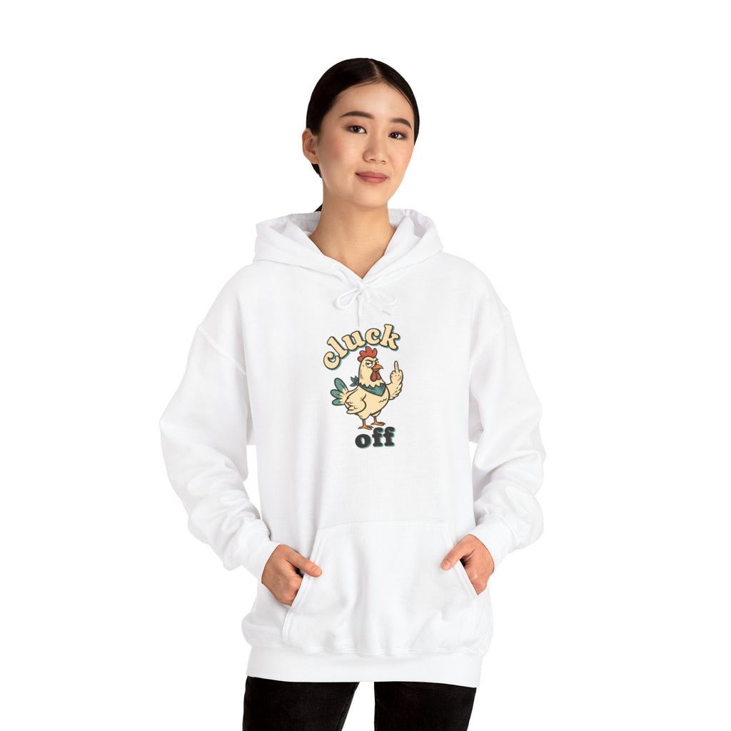'Cluck Off' Chicken Hoodie – Funny Retro Farm Animal Pullover