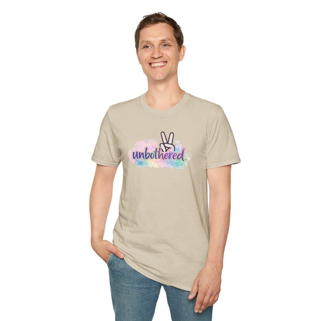 Unbothered Peace Sign T‑Shirt — Colorful Watercolor Graphic Tee