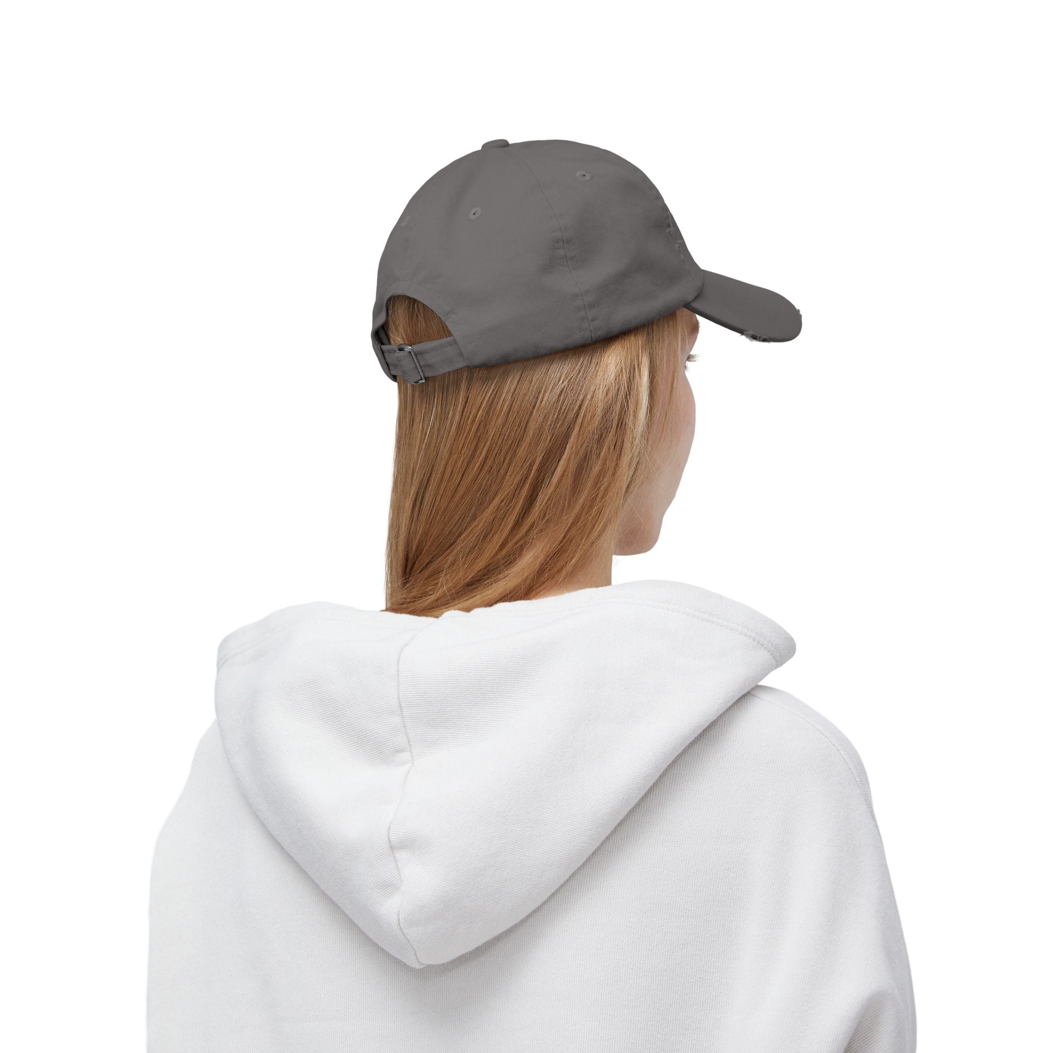 Distressed Embroidered "@ Peace" Cap