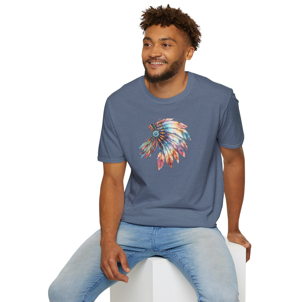 Native American Watercolor Headdress T-Shirt