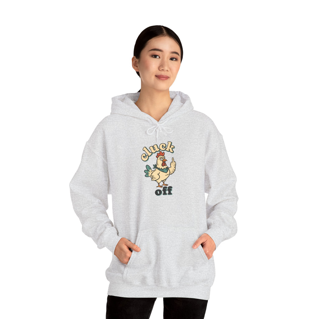 'Cluck Off' Chicken Hoodie – Funny Retro Farm Animal Pullover