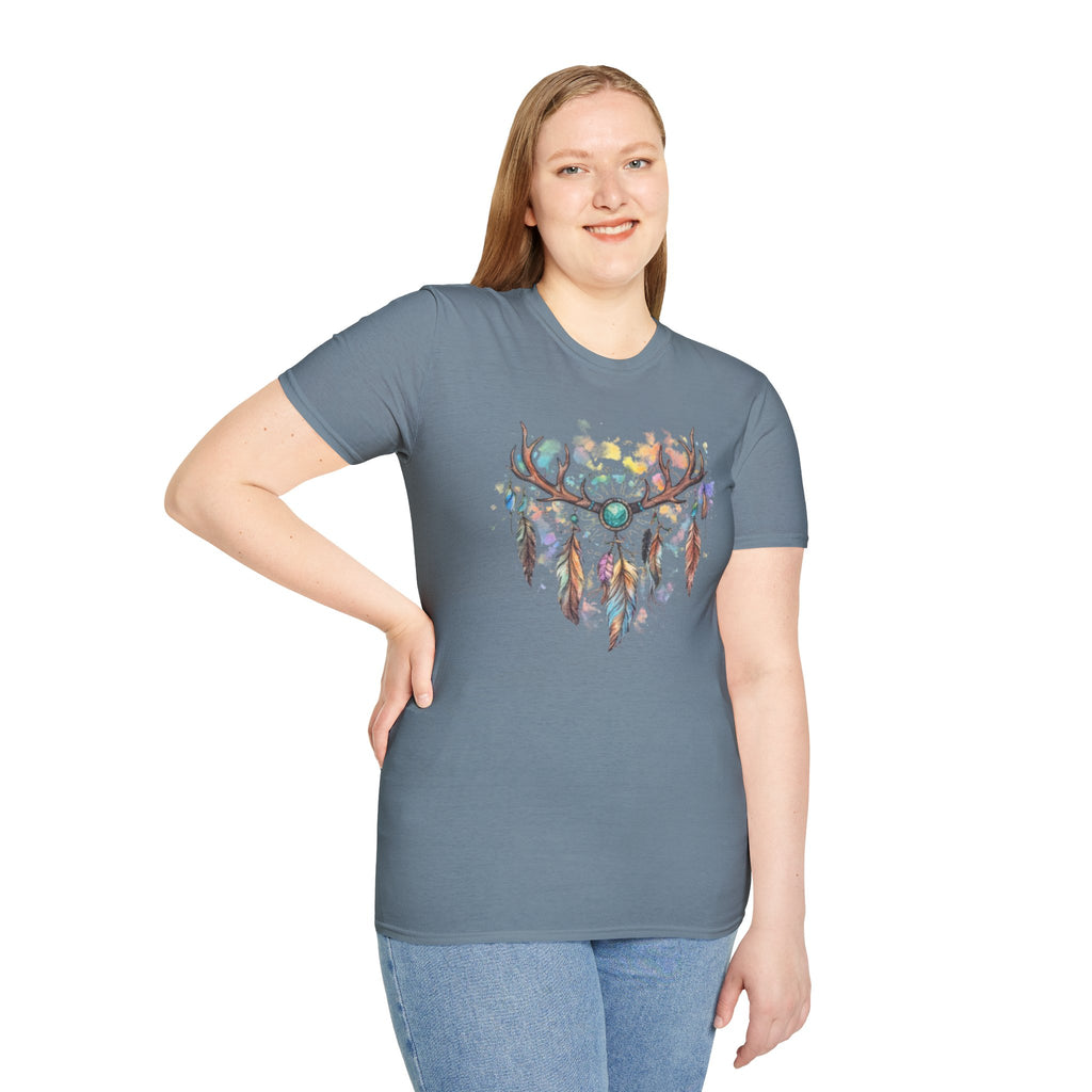 Boho Antler Dreamcatcher Watercolor T-Shirt