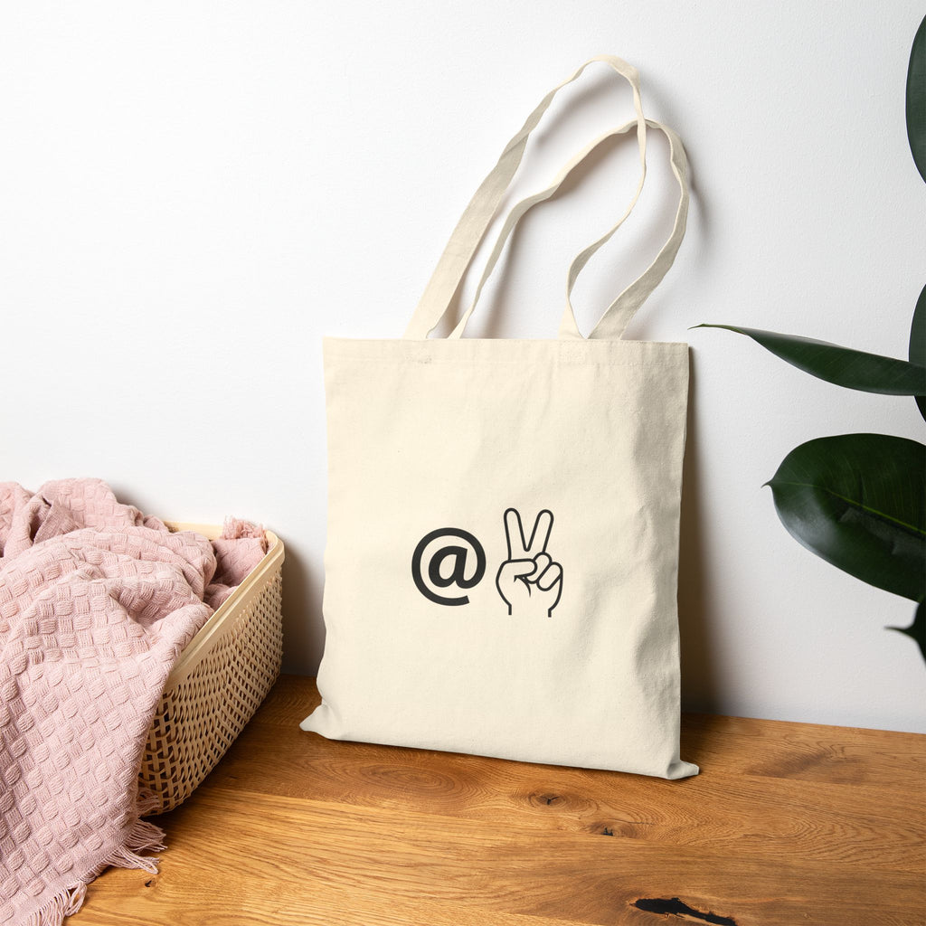 At Peace Canvas Tote Bag — Cotton Canvas Carryall with 'At Peace' Design