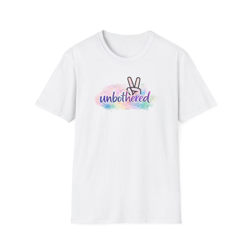 Unbothered Peace Sign T‑Shirt — Colorful Watercolor Graphic Tee