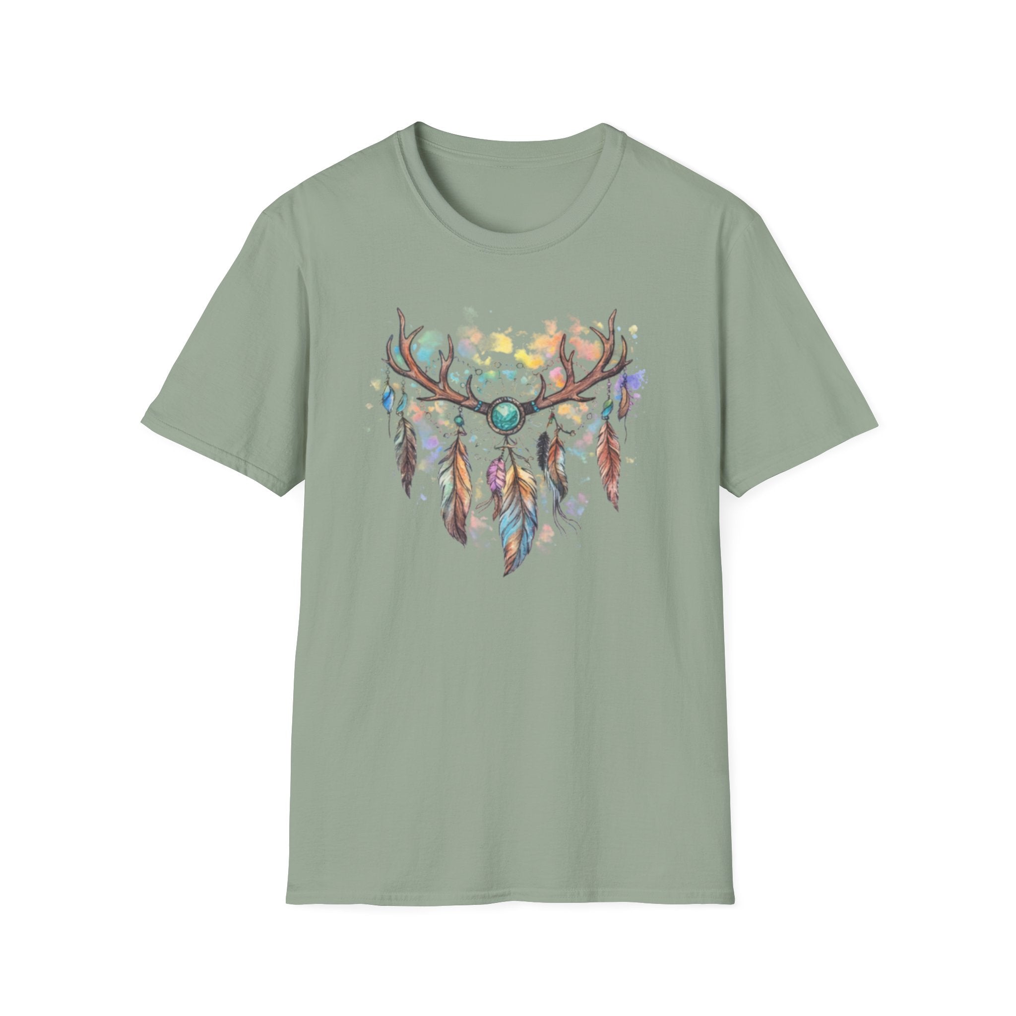 Boho Antler Dreamcatcher Watercolor T-Shirt
