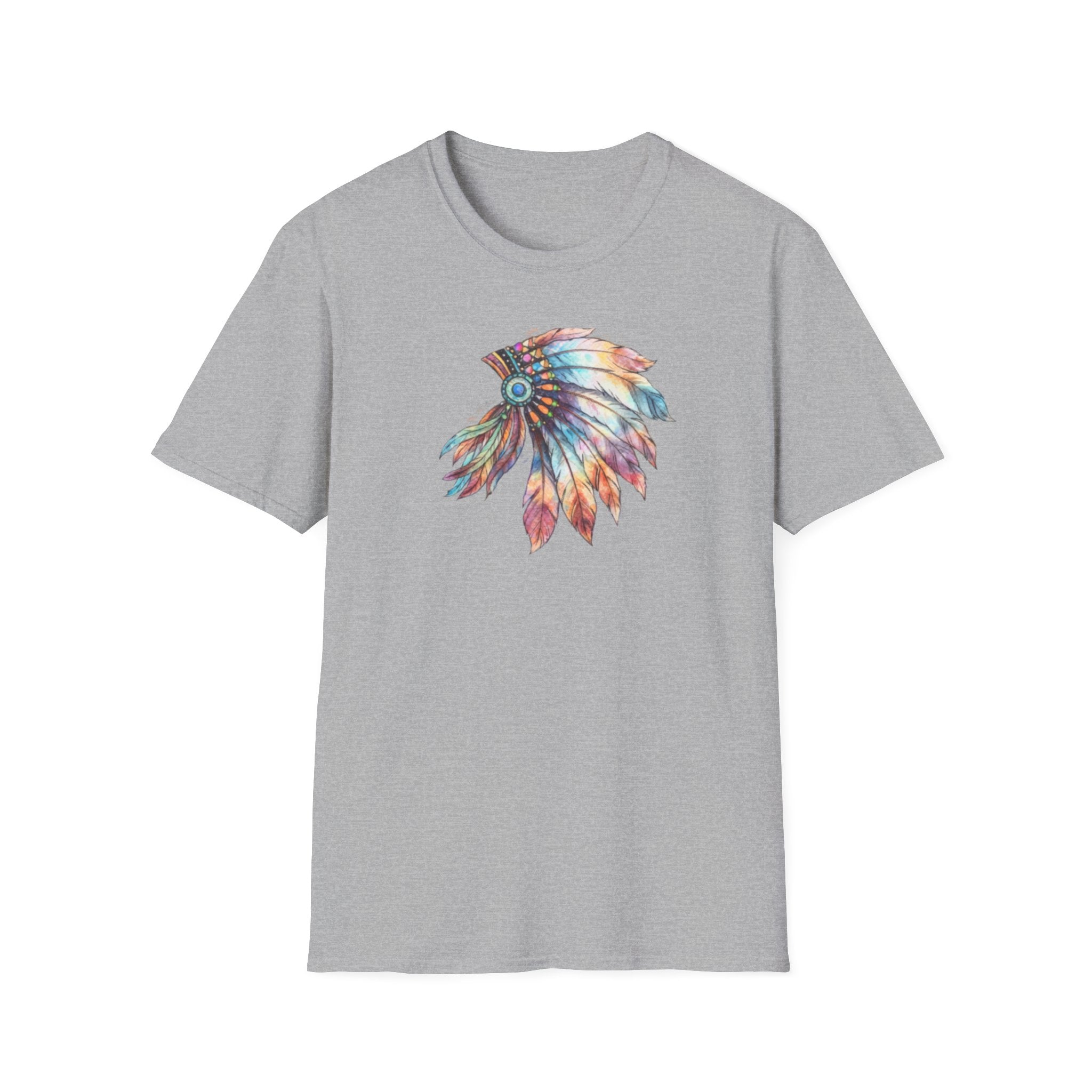 Native American Watercolor Headdress T-Shirt
