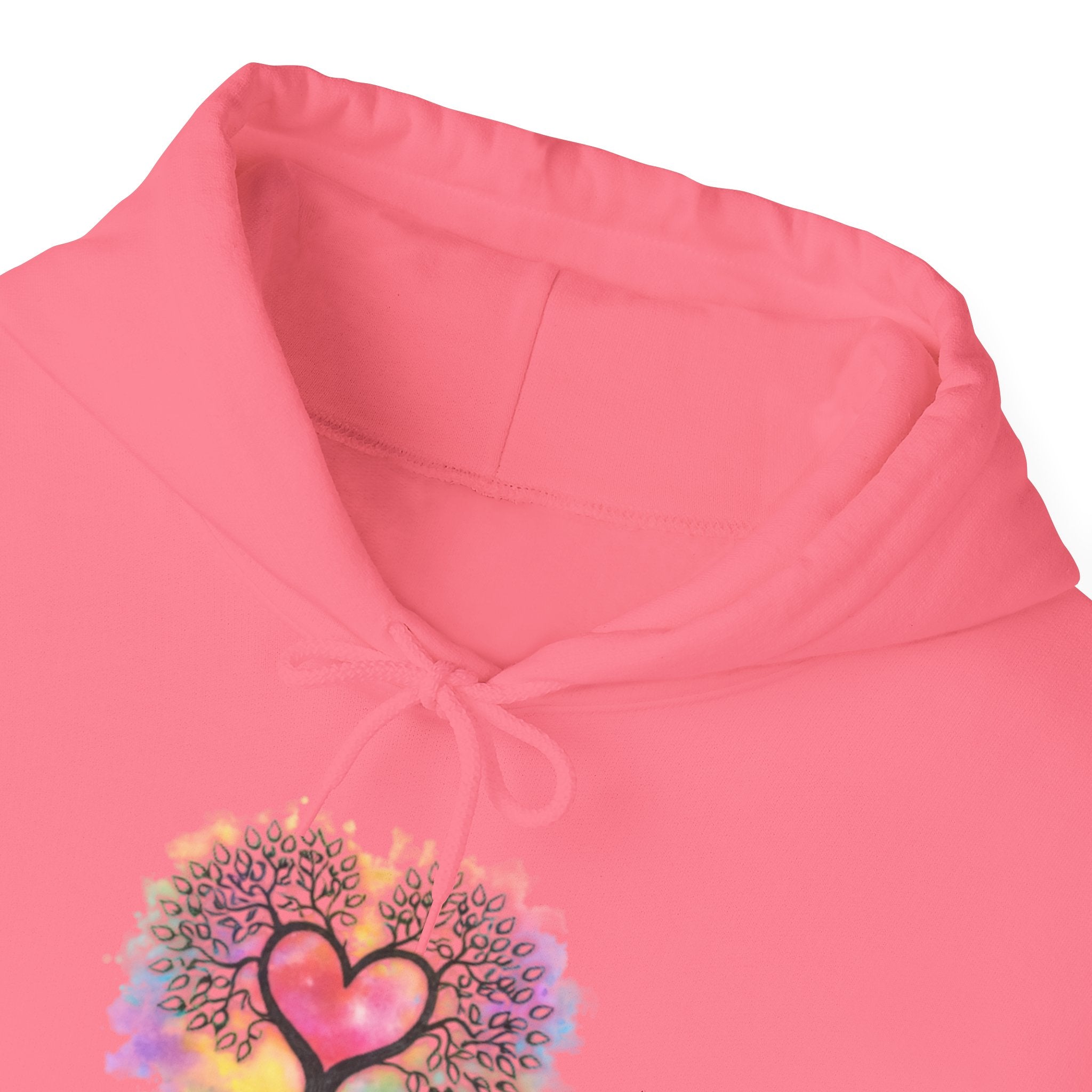 Rainbow Heart Tree Hoodie — Vibrant Spiritual Love Pullover