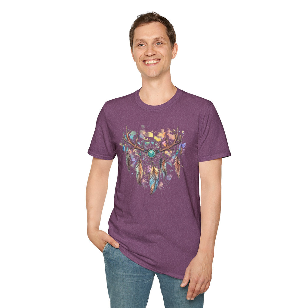 Boho Antler Dreamcatcher Watercolor T-Shirt