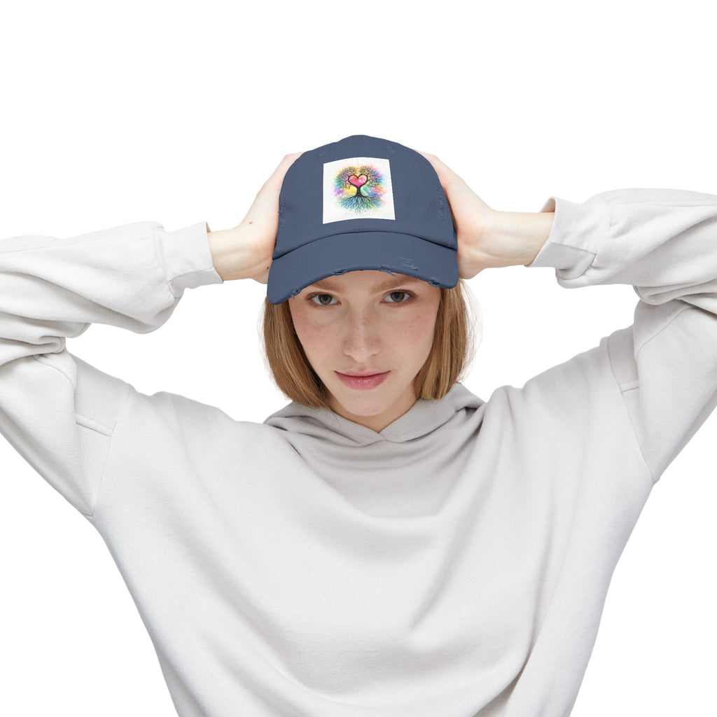 Water color Tree of Life Distressed Hat