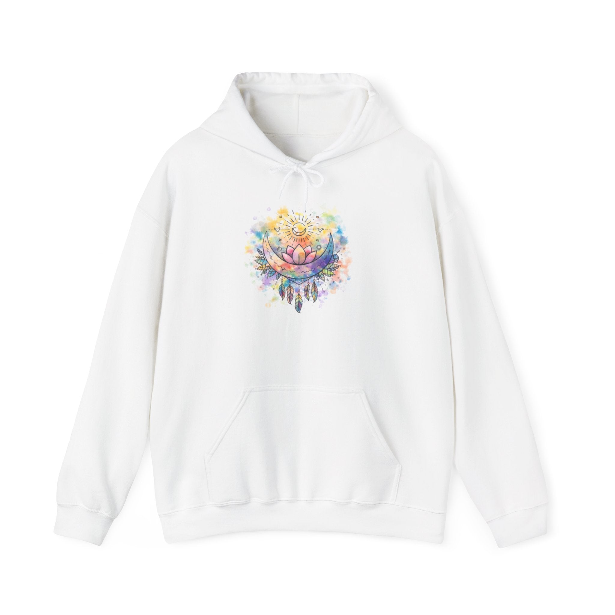 Lotus Watercolor Hoodie – Boho Spiritual Yoga Sweatshirt
