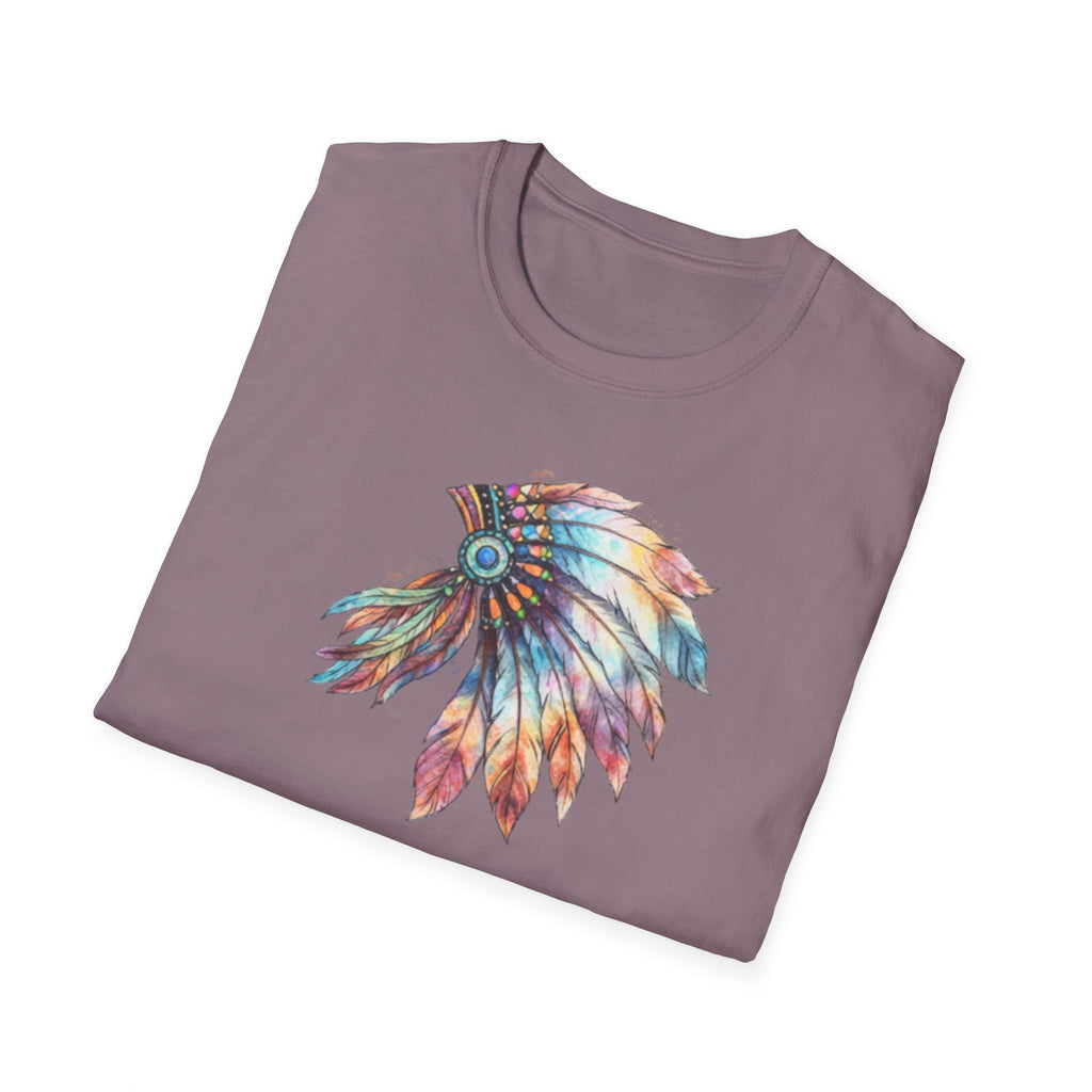 Native American Watercolor Headdress T-Shirt