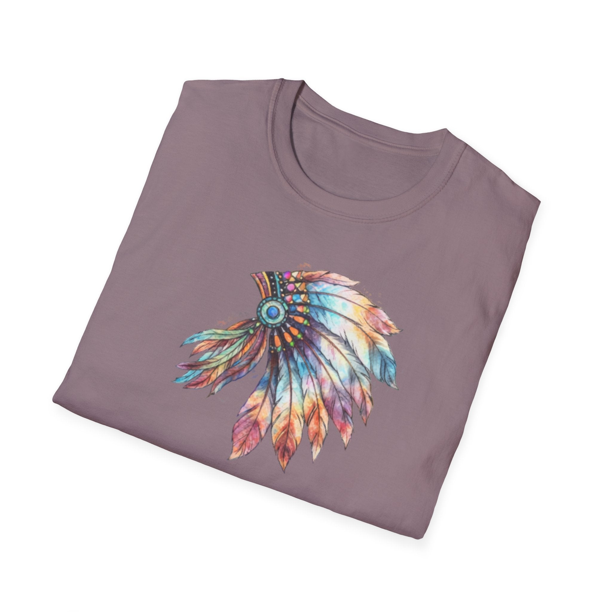 Native American Watercolor Headdress T-Shirt