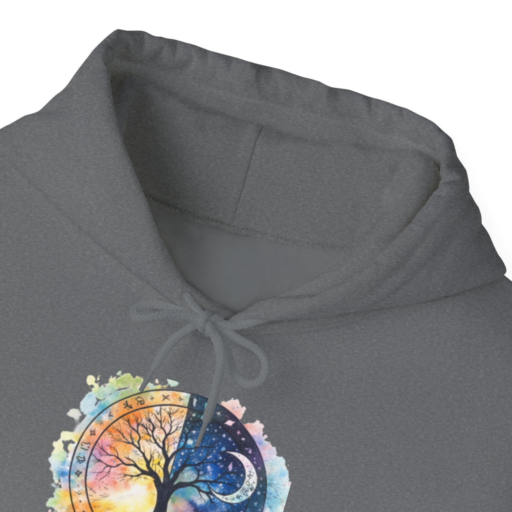 Yin Yang Tree Of Life Hoodie — Colorful Sun & Moon Spiritual Pullover