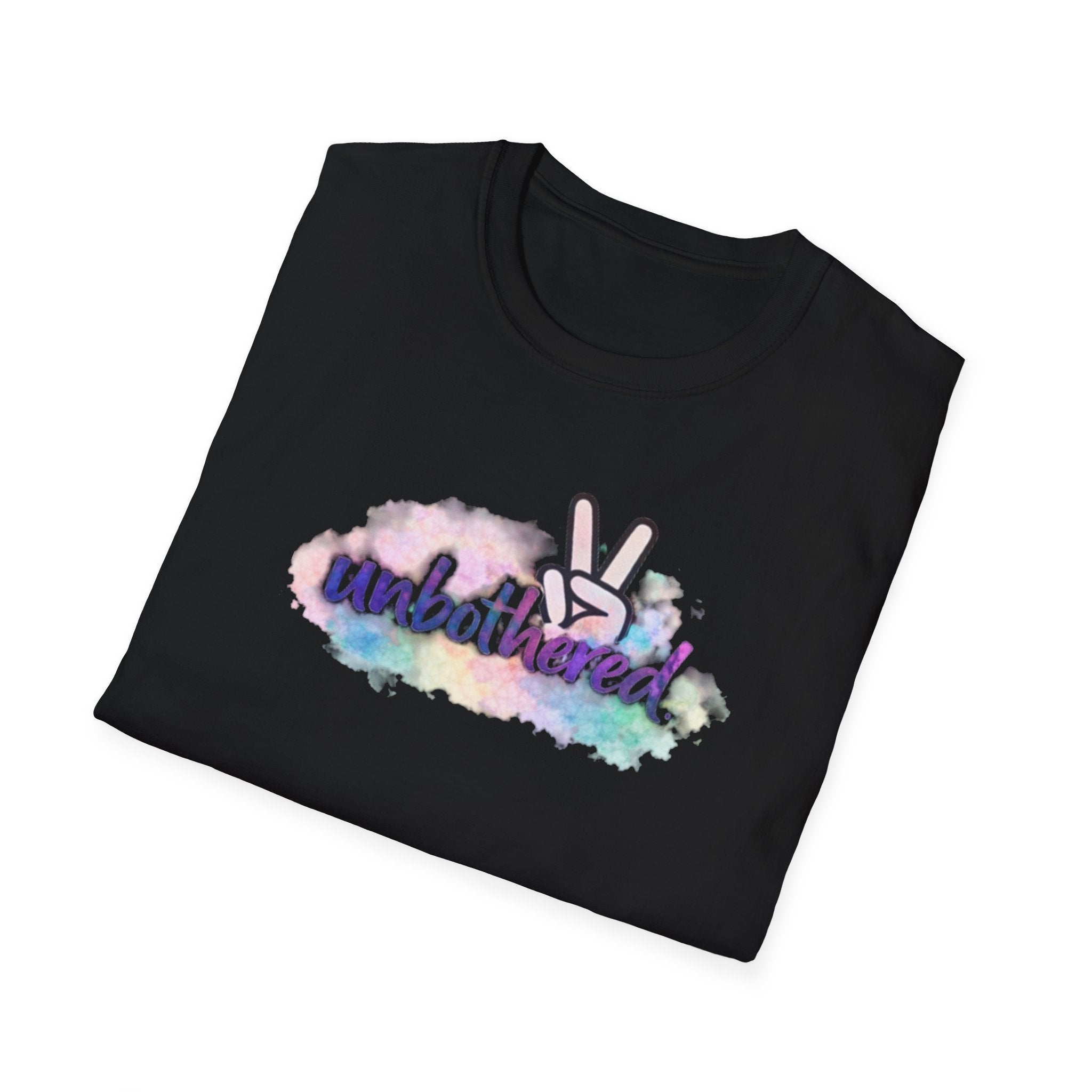 Unbothered Peace Sign T‑Shirt — Colorful Watercolor Graphic Tee