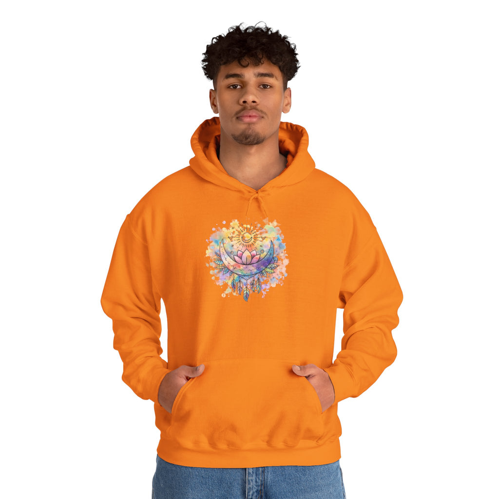 Lotus Watercolor Hoodie – Boho Spiritual Yoga Sweatshirt