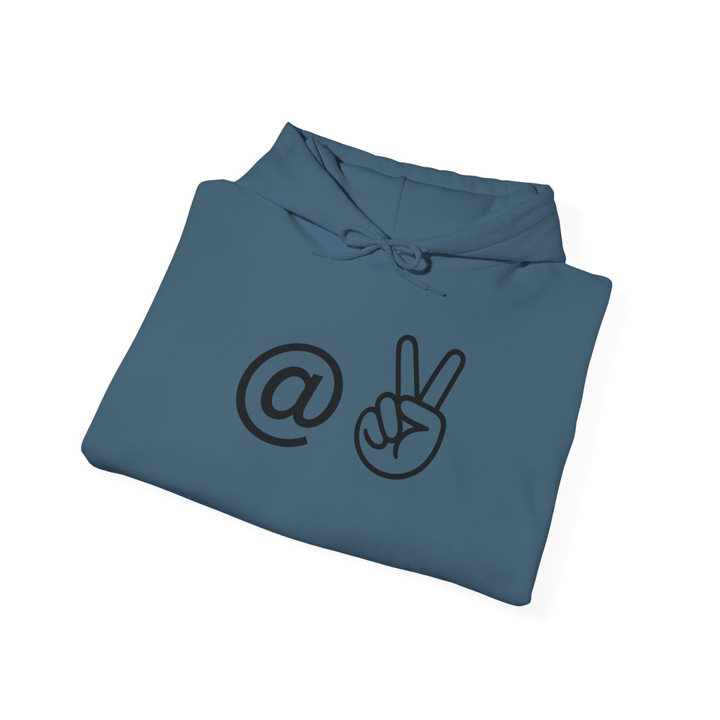 At Peace Minimal Hand Graphic Hoodie — Peaceful Vibes Unisex Hoodie