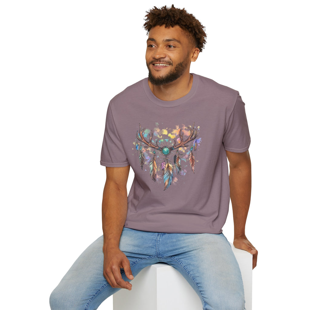 Boho Antler Dreamcatcher Watercolor T-Shirt