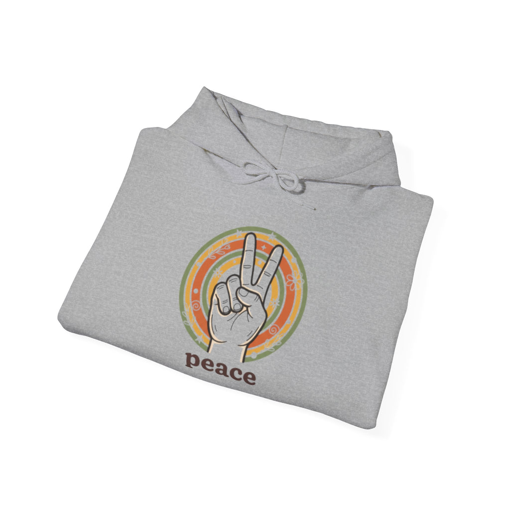 Peace Sign Hoodie — Retro Vibe Peace Hand Graphic Sweatshirt